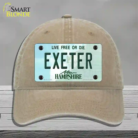 Exeter New Hampshire State Novelty License Plate Hat Unconstructed Cotton / Khaki