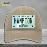 Hampton New Hampshire State Novelty License Plate Hat Unconstructed Cotton / Khaki