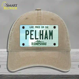 Pelham New Hampshire State Novelty License Plate Hat Unconstructed Cotton / Khaki