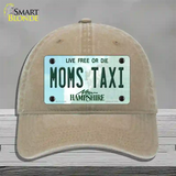 Moms Taxi New Hampshire State Novelty License Plate Hat Unconstructed Cotton / Khaki