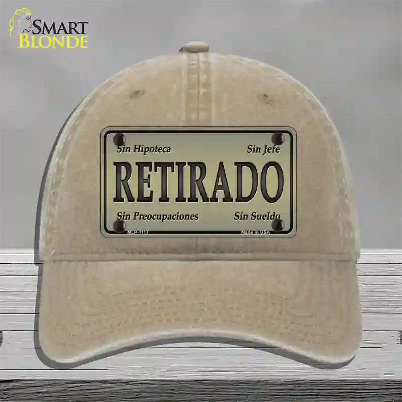 Retirado Novelty License Plate Hat Unconstructed Cotton / Khaki