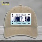 Cumberland Rhode Island State Novelty License Plate Hat Unconstructed Cotton / Khaki