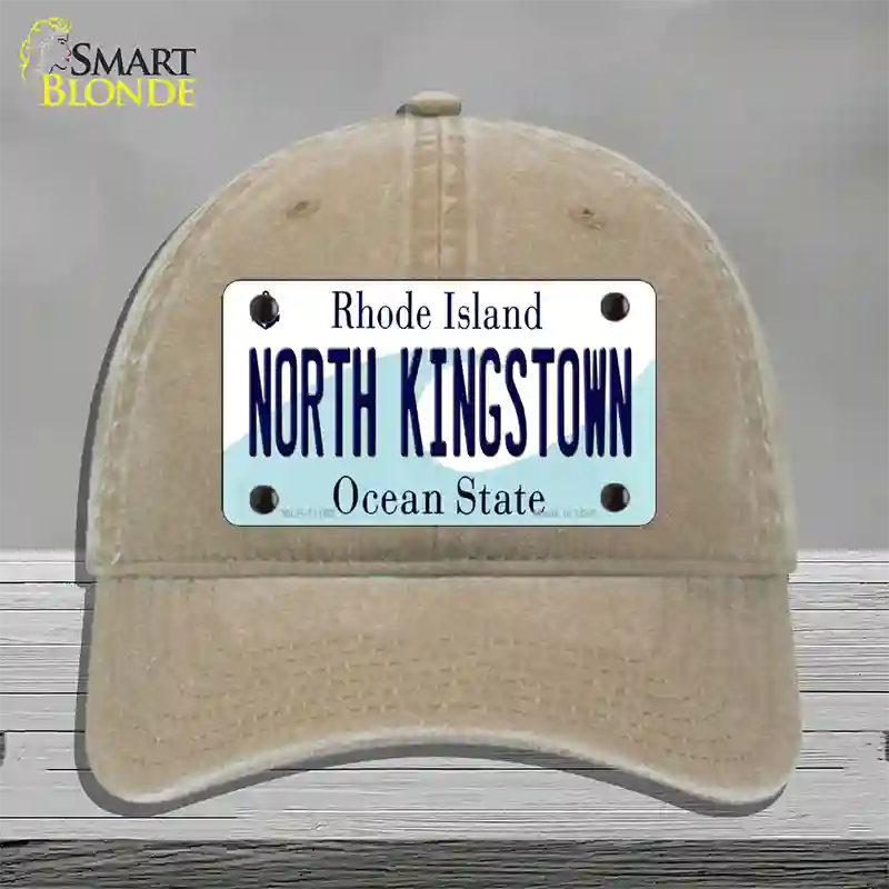 North Kingstown Rhode Island State Novelty License Plate Hat Unconstructed Cotton / Khaki