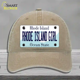 Rhode Island Girl Rhode Island State Novelty License Plate Hat Unconstructed Cotton / Khaki