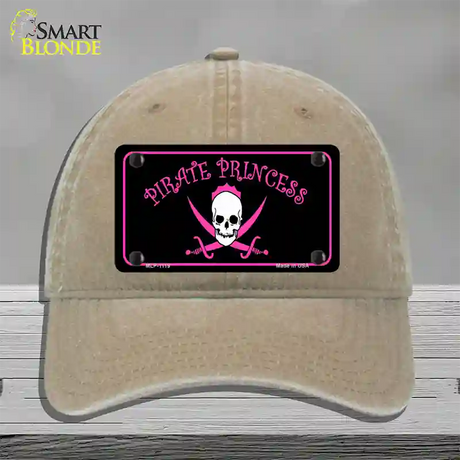 Pirate Princess Novelty License Plate Hat Unconstructed Cotton / Khaki