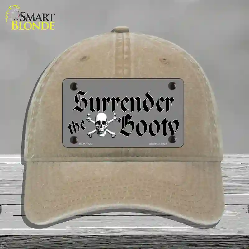 Surrender The Booty Novelty License Plate Hat Unconstructed Cotton / Khaki