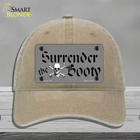 Surrender The Booty Novelty License Plate Hat Unconstructed Cotton / Khaki