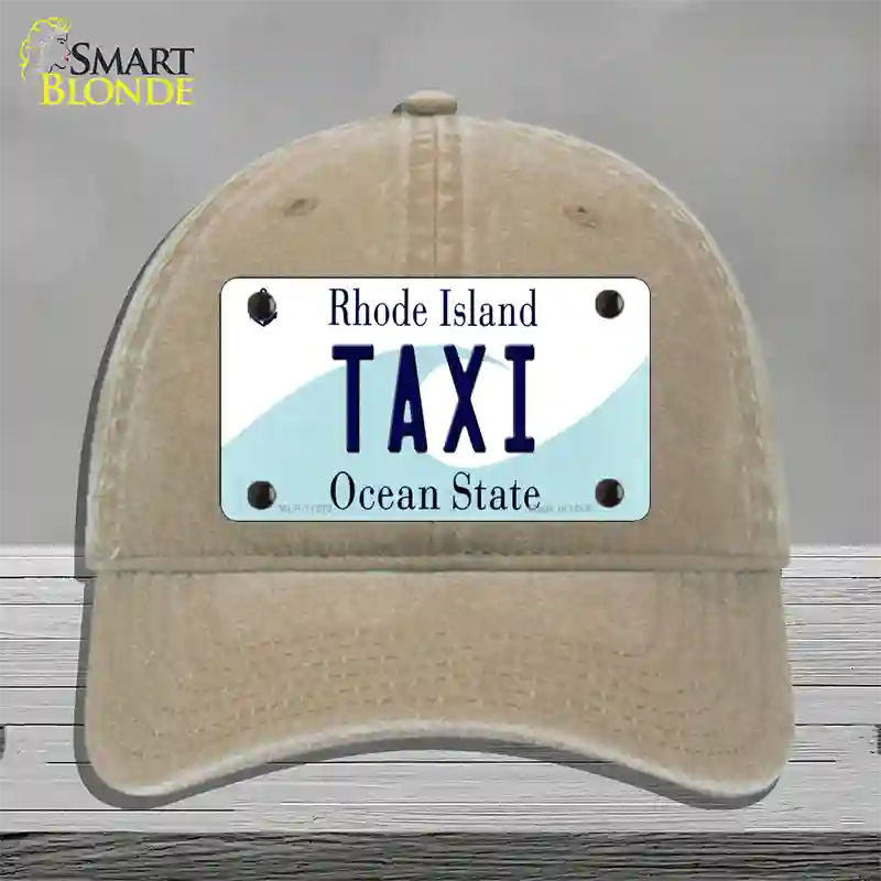 Taxi Rhode Island State Novelty License Plate Hat Unconstructed Cotton / Khaki