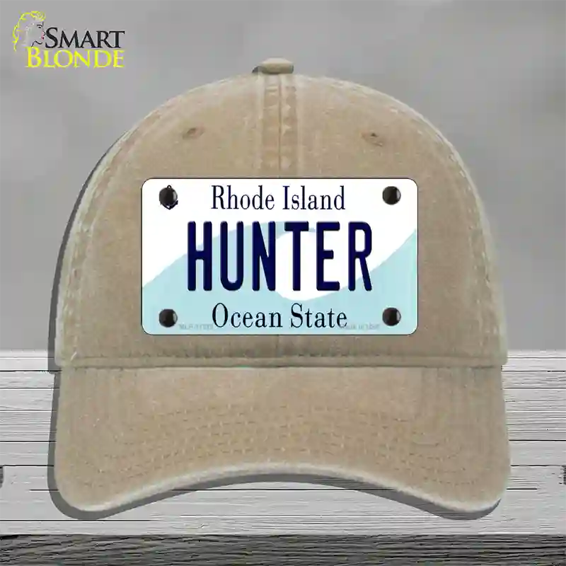 Hunter Rhode Island State Novelty License Plate Hat Unconstructed Cotton / Khaki