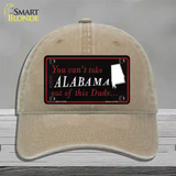 Alabama Dude Novelty License Plate Hat Unconstructed Cotton / Khaki