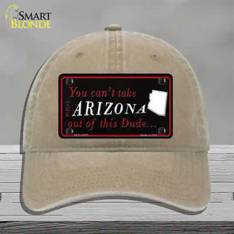 Arizona Dude Novelty License Plate Hat Unconstructed Cotton / Khaki