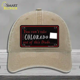 Colorado Dude Novelty License Plate Hat Unconstructed Cotton / Khaki