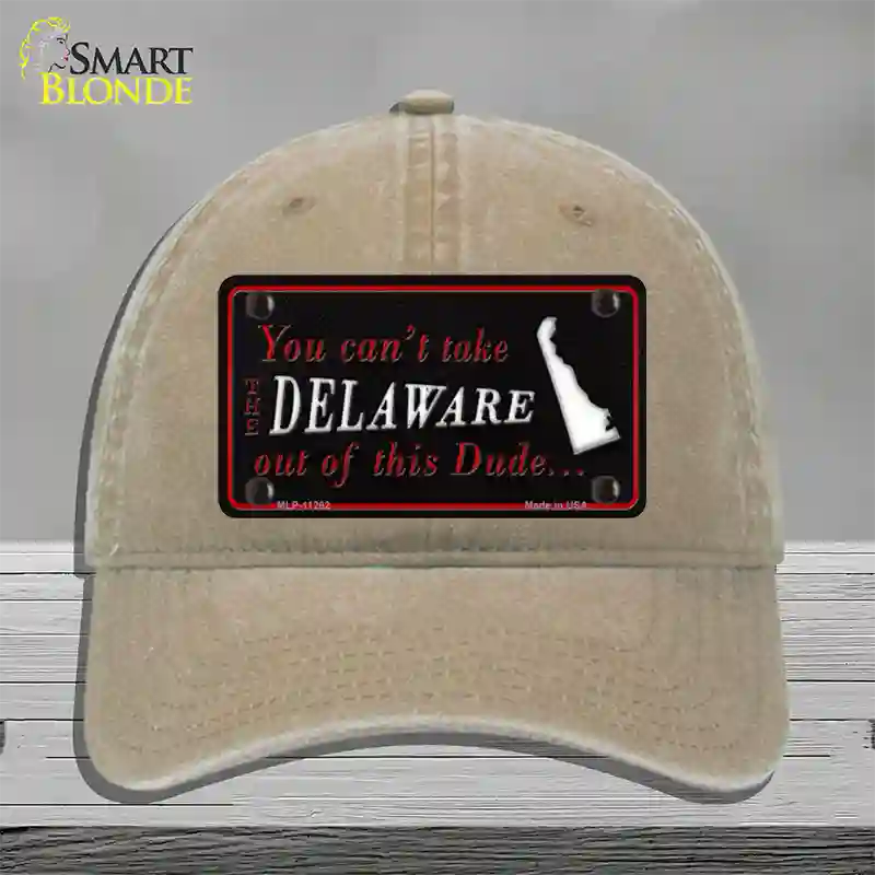 Delaware Dude Novelty License Plate Hat Unconstructed Cotton / Khaki