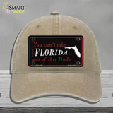 Florida Dude Novelty License Plate Hat Unconstructed Cotton / Khaki