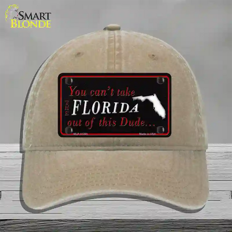 Florida Dude Novelty License Plate Hat Unconstructed Cotton / Khaki