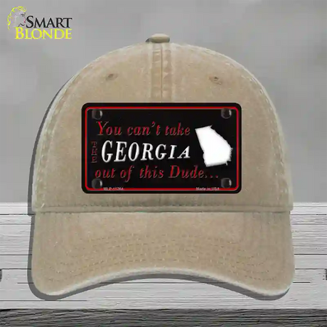 Georgia Dude Novelty License Plate Hat Unconstructed Cotton / Khaki