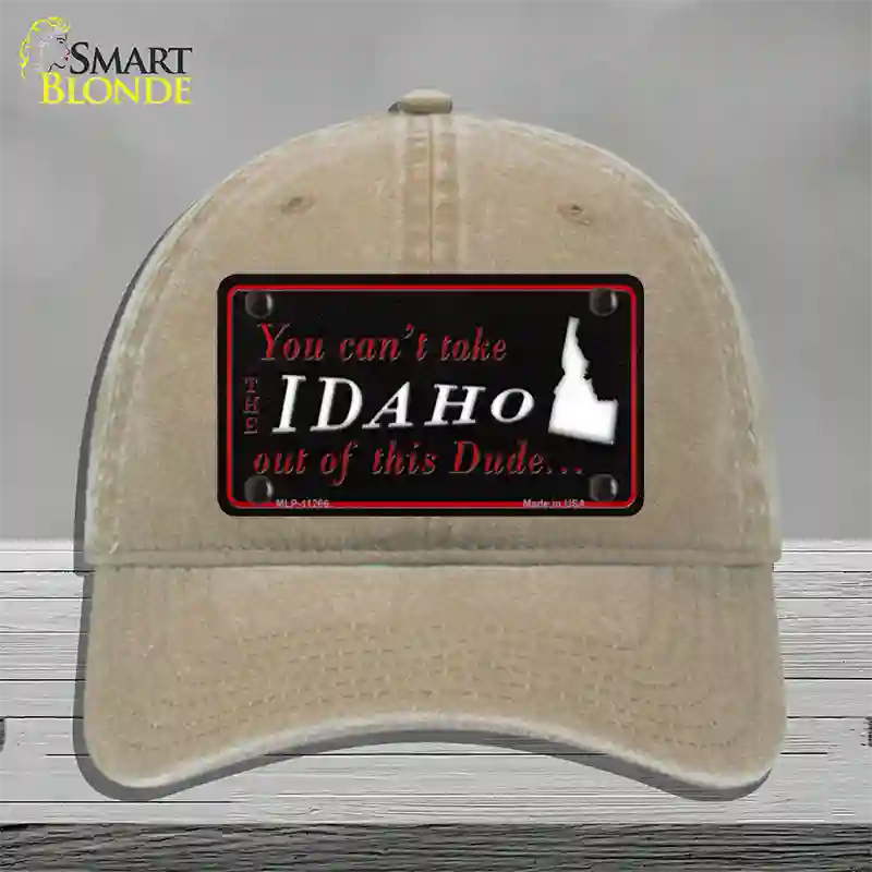 Idaho Dude Novelty License Plate Hat Unconstructed Cotton / Khaki