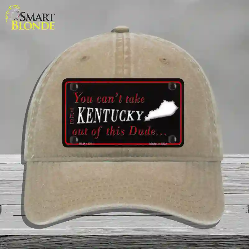 Kentucky Dude Novelty License Plate Hat Unconstructed Cotton / Khaki