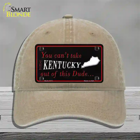 Kentucky Dude Novelty License Plate Hat Unconstructed Cotton / Khaki