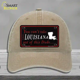 Louisiana Dude Novelty License Plate Hat Unconstructed Cotton / Khaki