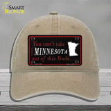 Minnesota Dude Novelty License Plate Hat Unconstructed Cotton / Khaki