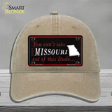 Missouri Dude Novelty License Plate Hat Unconstructed Cotton / Khaki