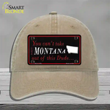 Montana Dude Novelty License Plate Hat Unconstructed Cotton / Khaki