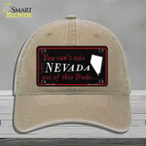 Nevada Dude Novelty License Plate Hat Unconstructed Cotton / Khaki