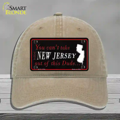 New Jersey Dude Novelty License Plate Hat Unconstructed Cotton / Khaki