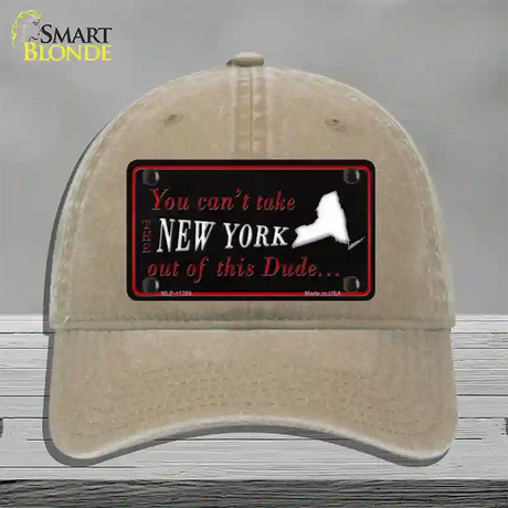 New York Dude Novelty License Plate Hat Unconstructed Cotton / Khaki