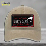 North Carolina Dude Novelty License Plate Hat Unconstructed Cotton / Khaki