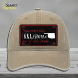 Oklahoma Dude Novelty License Plate Hat Unconstructed Cotton / Khaki