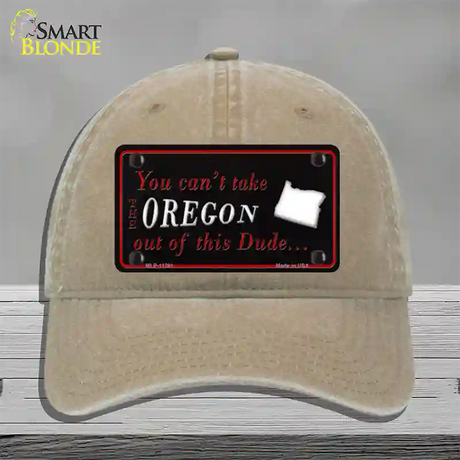 Oregon Dude Novelty License Plate Hat Unconstructed Cotton / Khaki