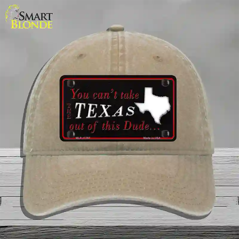 Texas Dude Novelty License Plate Hat Unconstructed Cotton / Khaki