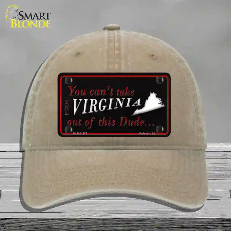 Virginia Dude Novelty License Plate Hat Unconstructed Cotton / Khaki