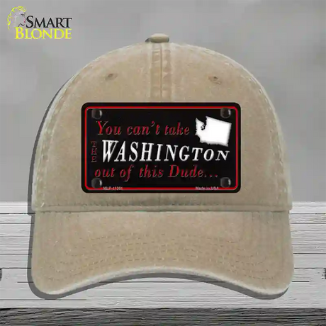 Washington Dude Novelty License Plate Hat Unconstructed Cotton / Khaki