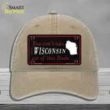 Wisconsin Dude Novelty License Plate Hat Unconstructed Cotton / Khaki