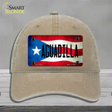 Aguadilla Puerto Rico Flag Novelty License Plate Hat Unconstructed Cotton / Khaki