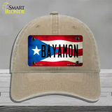 Bayamon Puerto Rico Flag Novelty License Plate Hat Unconstructed Cotton / Khaki