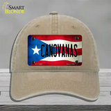 Canovanas Puerto Rico Flag Novelty License Plate Hat Unconstructed Cotton / Khaki