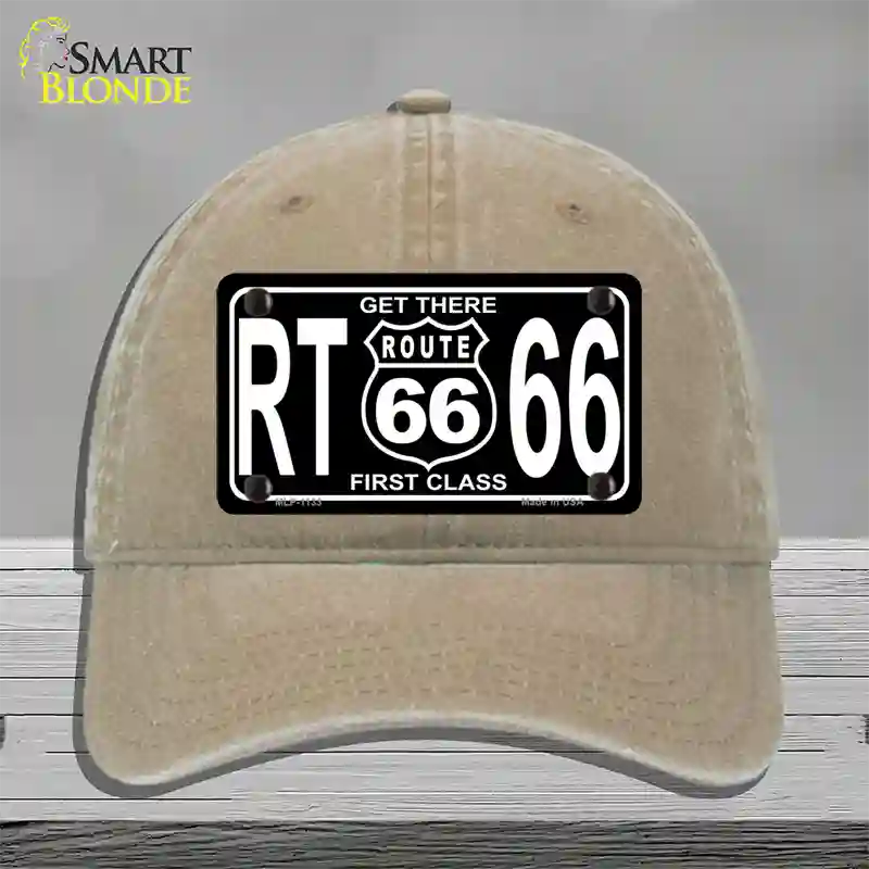 Get There 1st Class Novelty License Plate Hat Unconstructed Cotton / Khaki