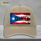 Guanica Puerto Rico Flag Novelty License Plate Hat Unconstructed Cotton / Khaki