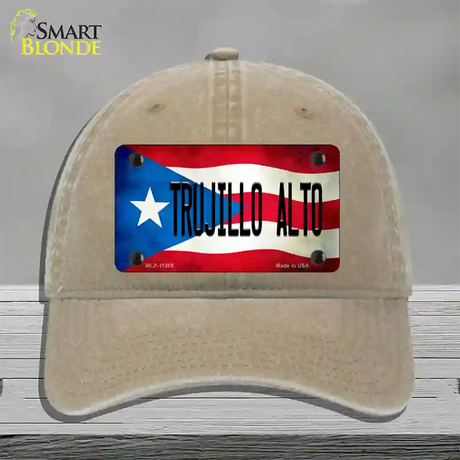 Trujillo Alto Puerto Rico Flag Novelty License Plate Hat Unconstructed Cotton / Khaki