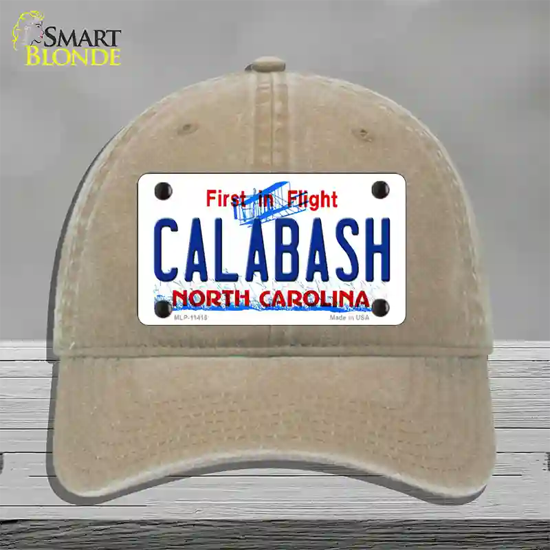 Calabash North Carolina Novelty License Plate Hat Unconstructed Cotton / Khaki