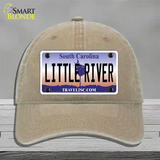 Little River South Carolina Novelty License Plate Hat Unconstructed Cotton / Khaki