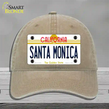 Santa Monica California Novelty License Plate Hat Unconstructed Cotton / Khaki