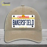 Bakersfield California Novelty License Plate Hat Unconstructed Cotton / Khaki