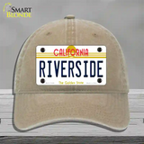 Riverside California Novelty License Plate Hat Unconstructed Cotton / Khaki