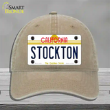 Stockton California Novelty License Plate Hat Unconstructed Cotton / Khaki