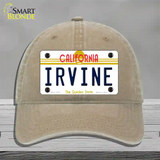 Irvine California Novelty License Plate Hat Unconstructed Cotton / Khaki